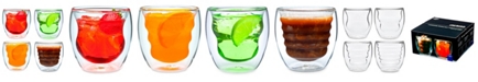 Ozeri Curva Artisan Series Double Wall 8 oz Beverage Glasses - Set of 4